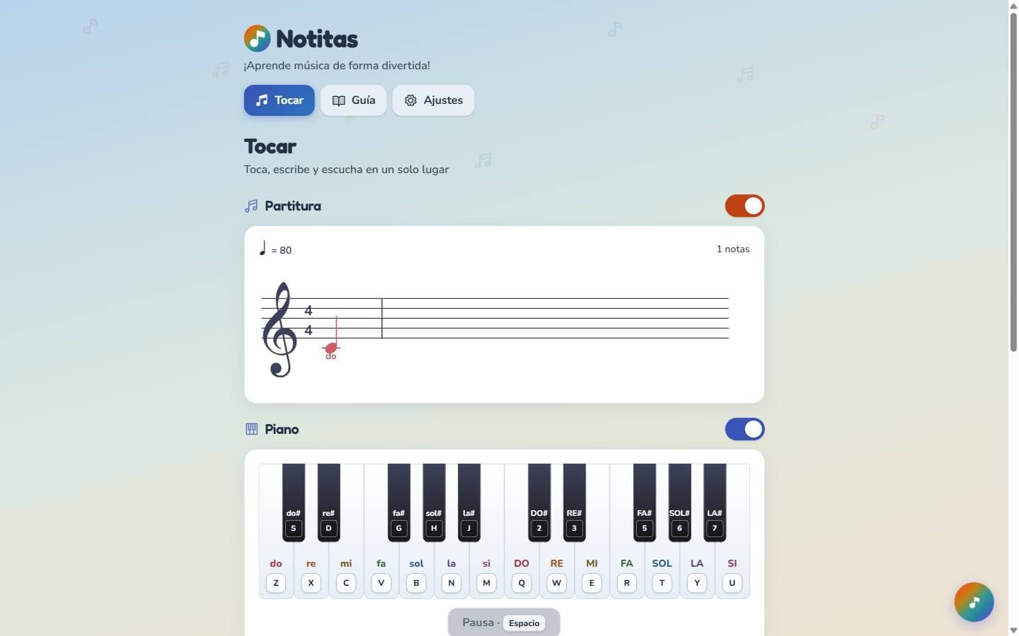 Notitas, the first selected product, open in the browser